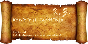 Kozányi Zenóbia névjegykártya