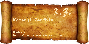 Kozányi Zenóbia névjegykártya
