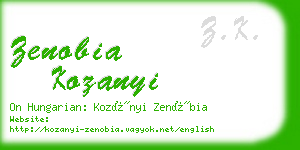 zenobia kozanyi business card